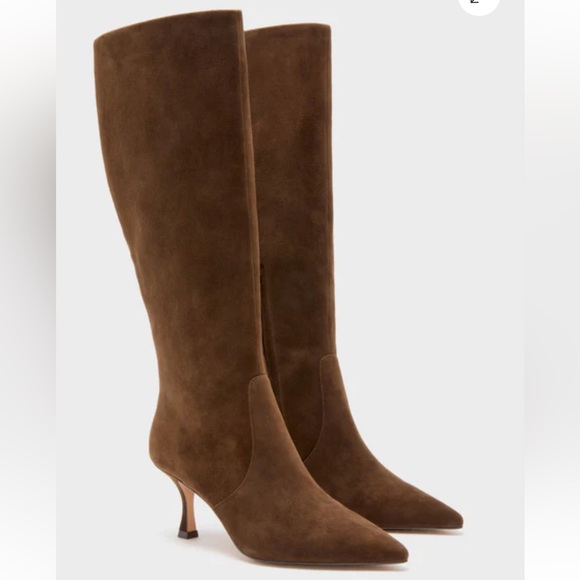 Tuckernuck black suede pointed toe Mira boots size 9 new heeled boots - Picture 2 of 11